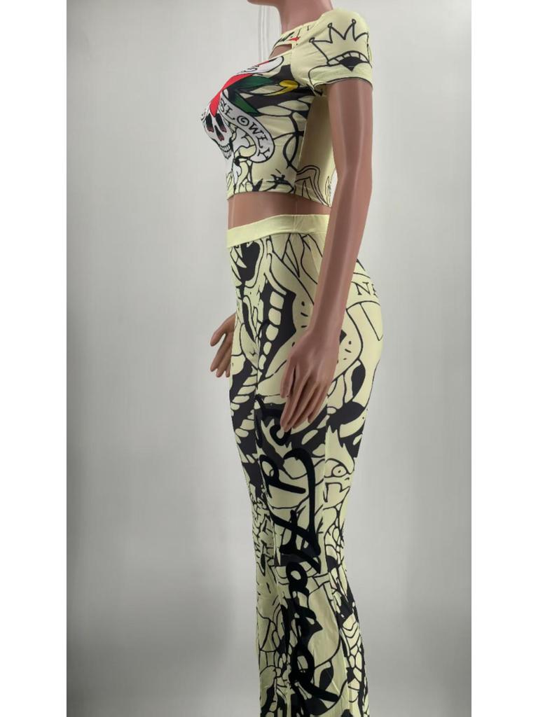 2024 Sommer Lässiger Print Kurzarm Anzug