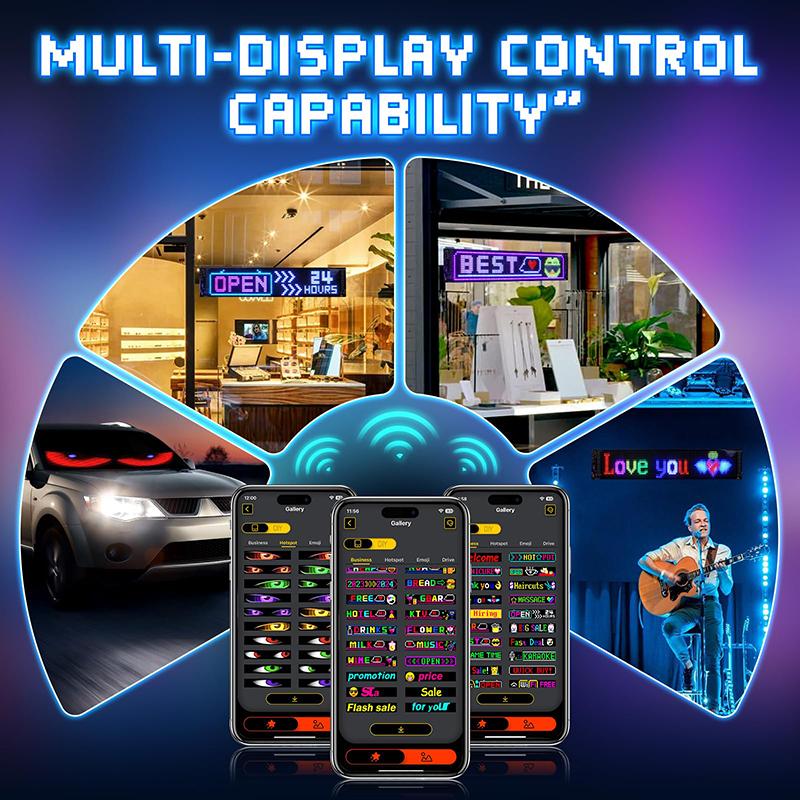 LED Logo Demon Eyes Car APP LED Matrix Pixel Panel Night Light DIY Programmable Flexible LED Display for Car Truck Accessorie
