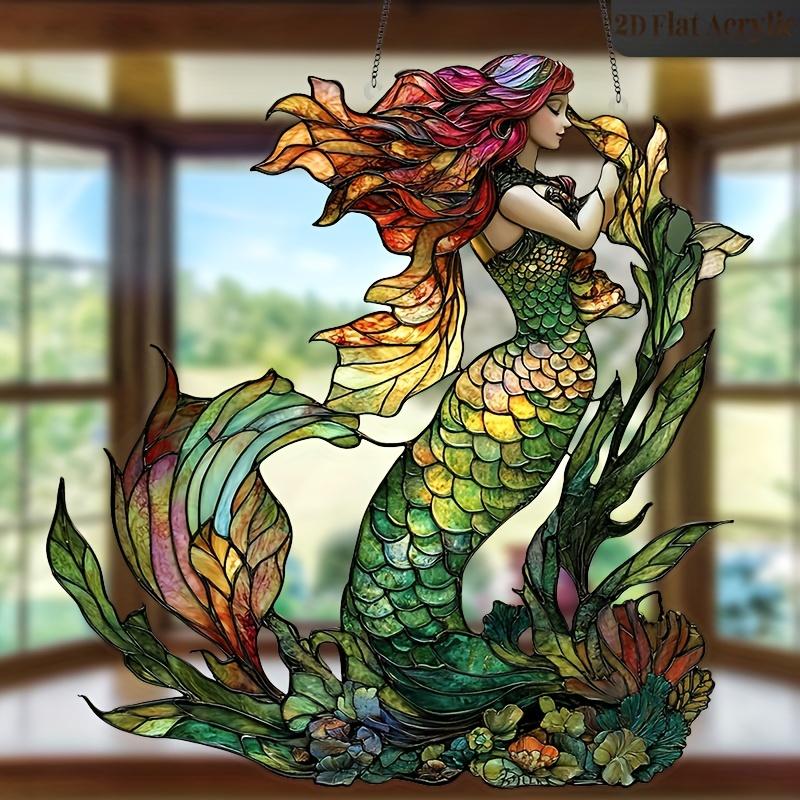 

Enchanting mermaid 2D acrylic light catcher Fashi hanging decoration suitable for bathrooms game rooms living rooms bedroom