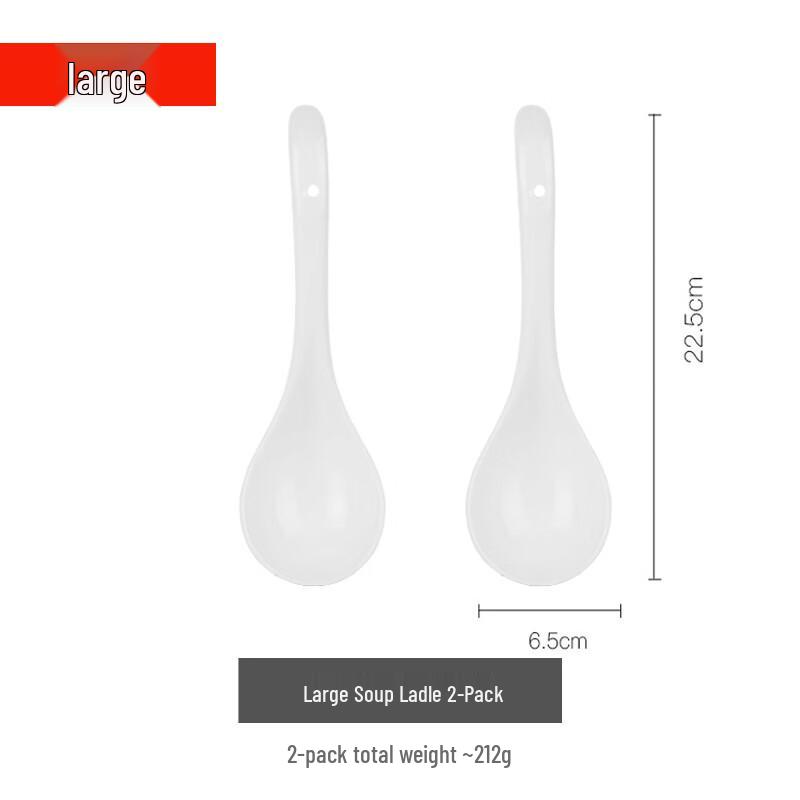 Zhaoran Ceramic Large White Soup Spoons