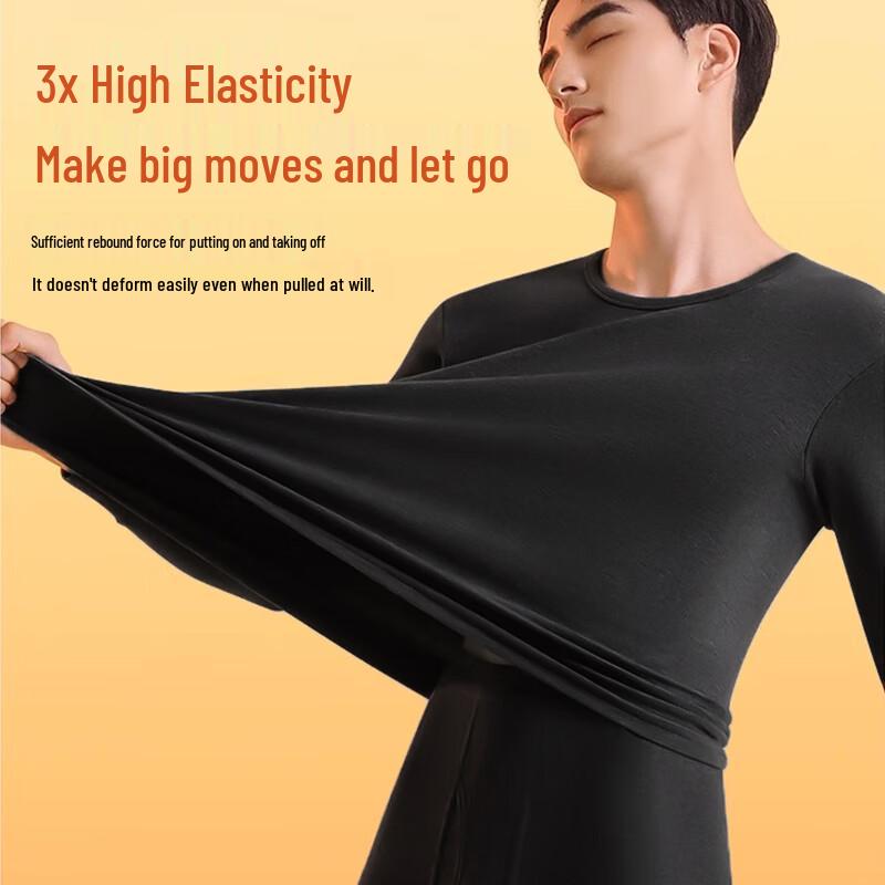 Langsha Men's Pure Cotton Antibacterial Thermal Underwear Set