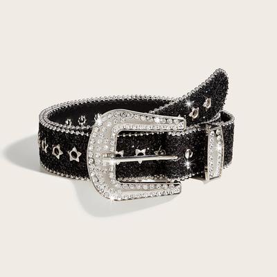 Women's Personalized Decorative Wide Belt Design Sequins Jeans Belt