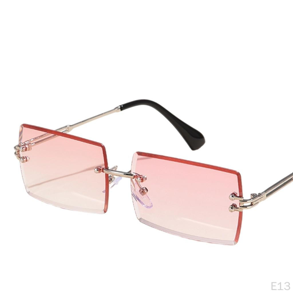 Sunglasses for , Rectangle Cut Retro Tinted Lens UV400 Rimless Shades