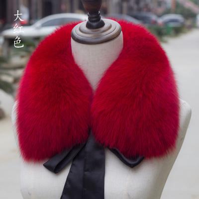 Fox Fur Collar Ladies Winter Furry Fur Collar Women Real Fox Fur Scarf Women Fox Fur Square Collar Short Scarf Shawl Winter