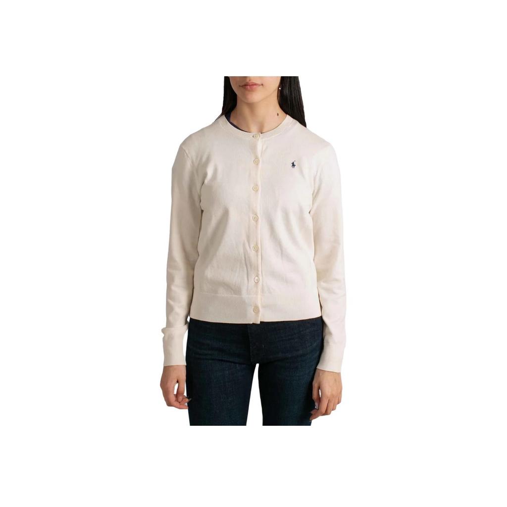 Polo Ralph Lauren Round Neck Cotton Cardigan Sweater Women sweater Natural 211971871-003