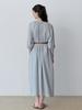 Le Studio Natural Shirred Long Dress + Belt Set (Sbl)