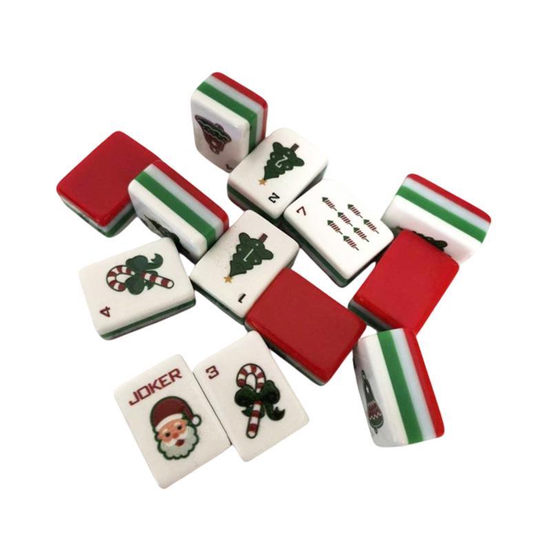 Anpassbares Acryl-Amerikanisches Mahjong-Set - Party- & Freizeit-Geschenkausgabe (Weihnachtsbaum Design)