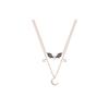 Collier double chaîne Lune Chauve-souris Mystérieuse pour femme Or Rose 5491565