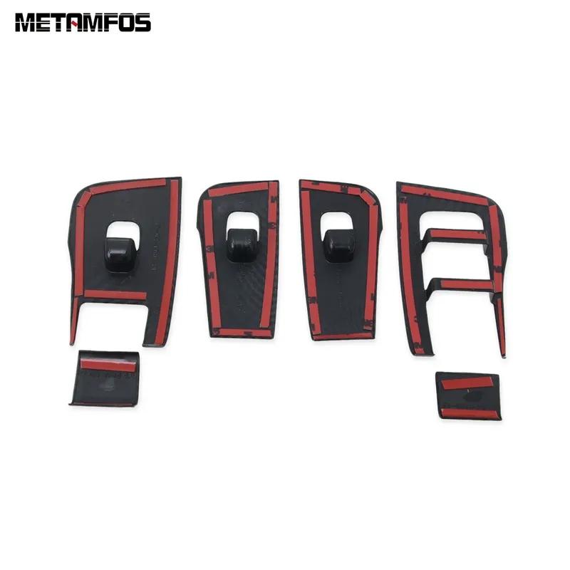 Window Lift Switch Cover Trim For Tesla Model Y -  2024 2025 Carbon Fiber Interior Door Armrest Frame Accessories