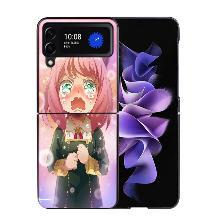 

Anya Forger Mind Reading Phone Case For Samsung Z Flip 7 6 5G Galaxy Z Flip4 Z Flip5 Z Flip3 Coque Black Hard PC Shell Protectiv Samsung Z Flip 6 5G