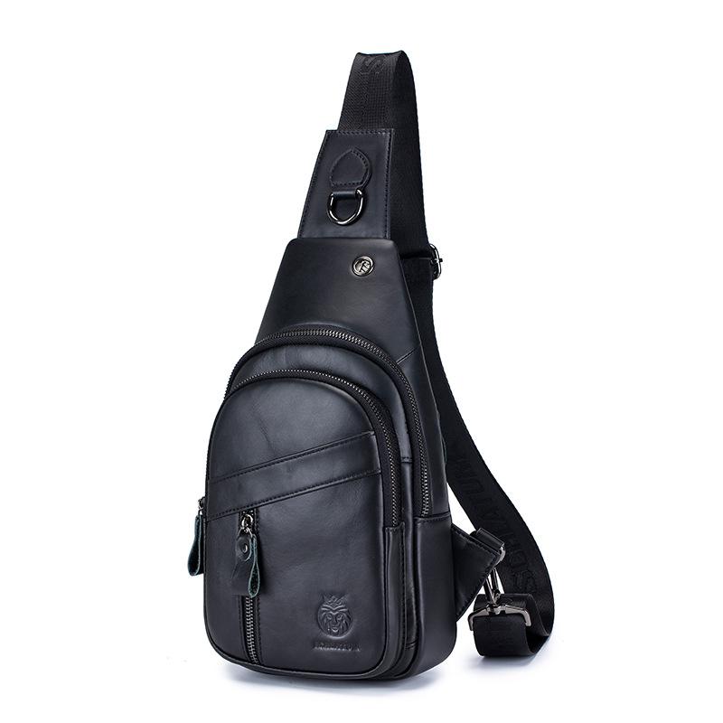 

Сумка кроссбоди из натуральной кожи для мужчин, в ретро и высококлассном стиле. Мужская нагрудная сумка кросс-боди из коровьей кожи