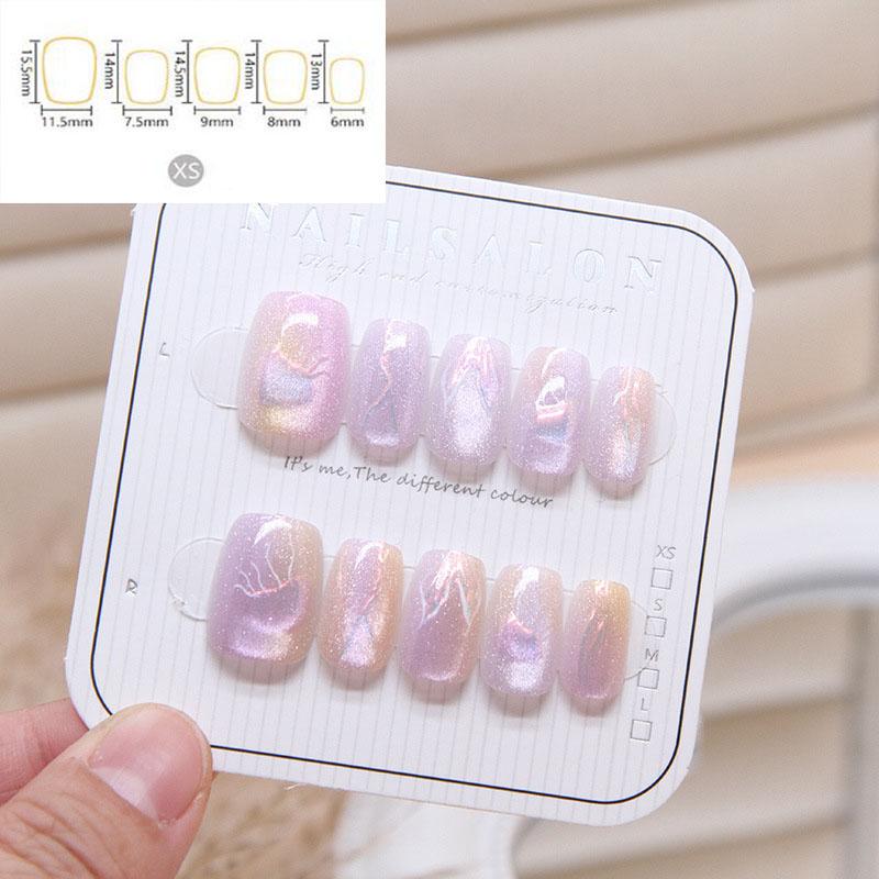 

1 коробка, съемные накладные ногти «кошачий глаз», носимые накладные ногти, пресс для ногтей, маникюрный инструмент