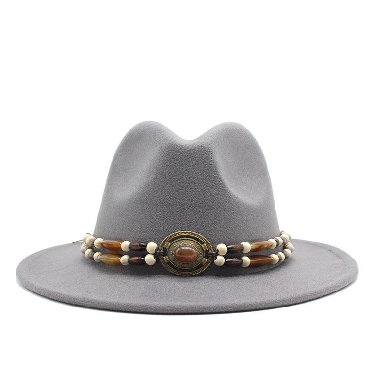 Big Eaves Wool Jazz Top Hat Women'S Casual Big Edge Felt Hat Men'S Jazz Hat 9.5Cm