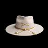 Direct Wool Top Hat, Flower Cloth Bow Decoration Pure Wool Felt Top Hat