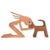 Dog Wooden Sculpture Pet Memorial Gift Dog And Man Woman Statue Home Decor Puppy