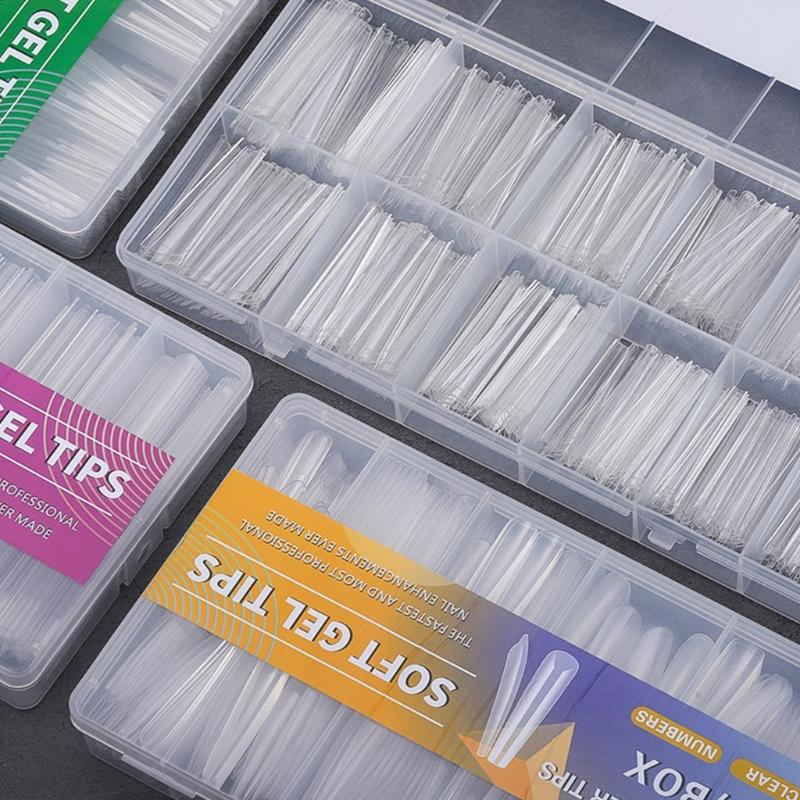 504x Clear Nail Tips for Acrylic Nails Extra Long Full Cover Tips Ballerinas False Nails Soft Gels Tips Nail Supplies