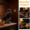 Unique Birthday Gift for Gothic Lovers Realistic Black Crow Figurine, Resin Raven Statue Halloween Tabletop Figurine Decor, Dark Spooky Ornament Home