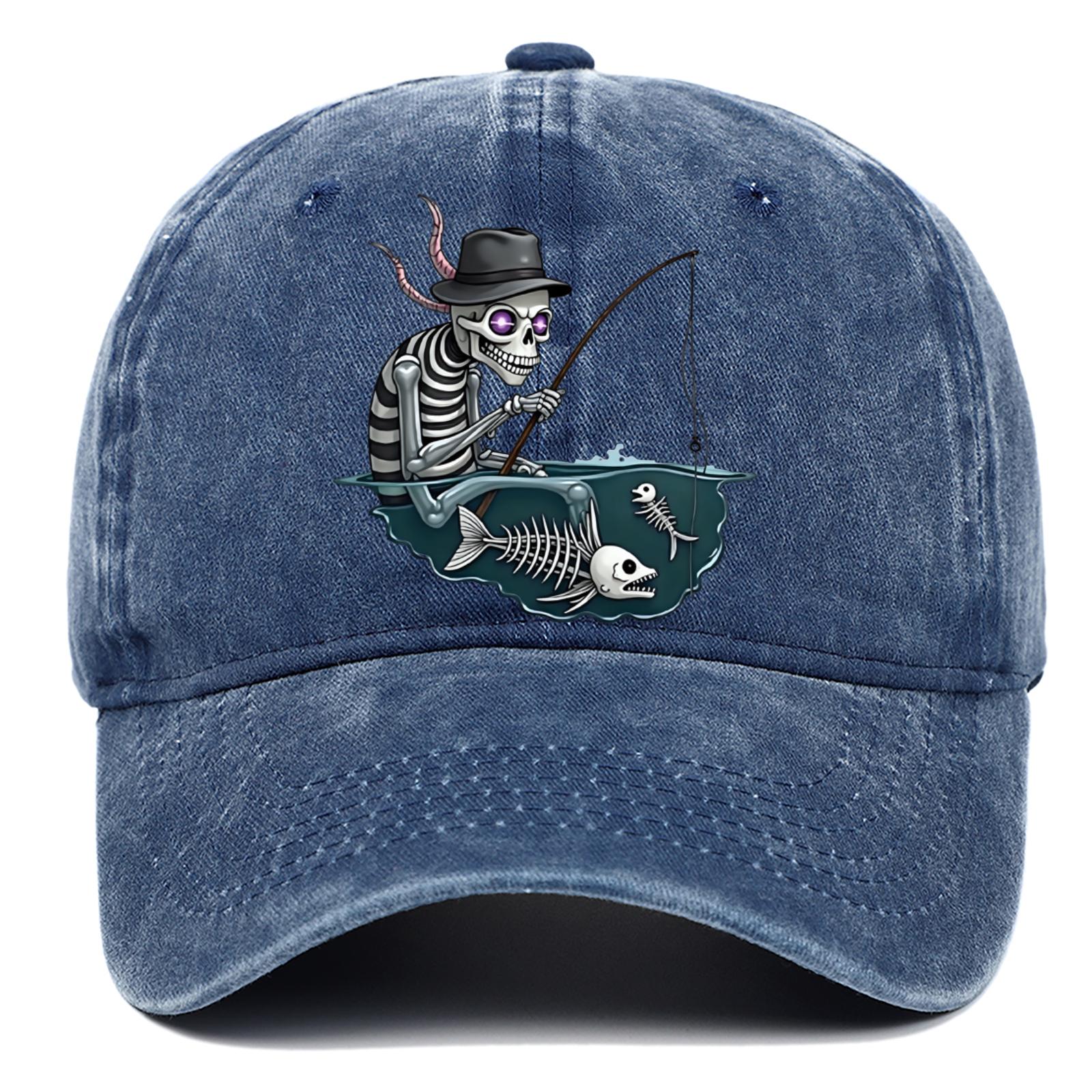 Gepersonaliseerde Baseballpet met Schedeldruk voor Mannen en Vrouwen, Halloweenfeest Decoratie Hoed, Ademend, Comfortabel en Verstelbaar Adjustable marineblauwe kleur