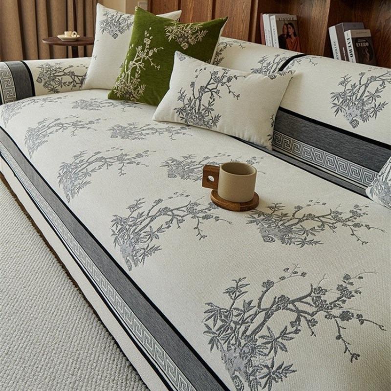 1pcs Chinese Style Chenille Sofa Cover Four Season Universal Straight Row Seat Cushion Hot Durable Non Slip Furniture Protector