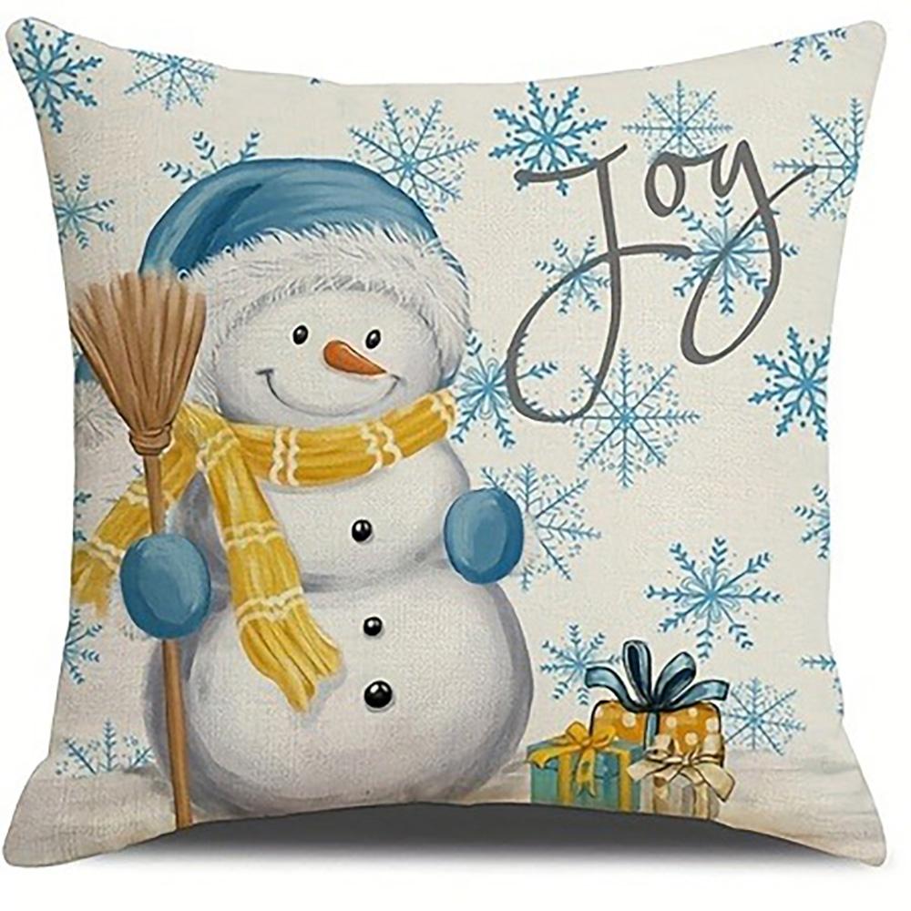 Christmas Pillowcases: Peace, Joy, Believe with Festive Gnomes and Snowman Designs Sofa bed cushion cover,home decoration