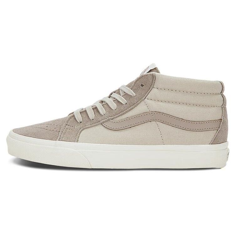 Vans Round Toe Lace-Up Cushioning Mid-Top Skate Shoes Unisex skate shoes Beige VN0A391FKKB