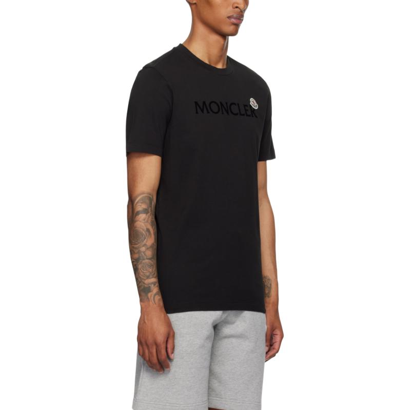 Moncler T-shirt Girocollo con Toppa Logo K20918C000368390T999