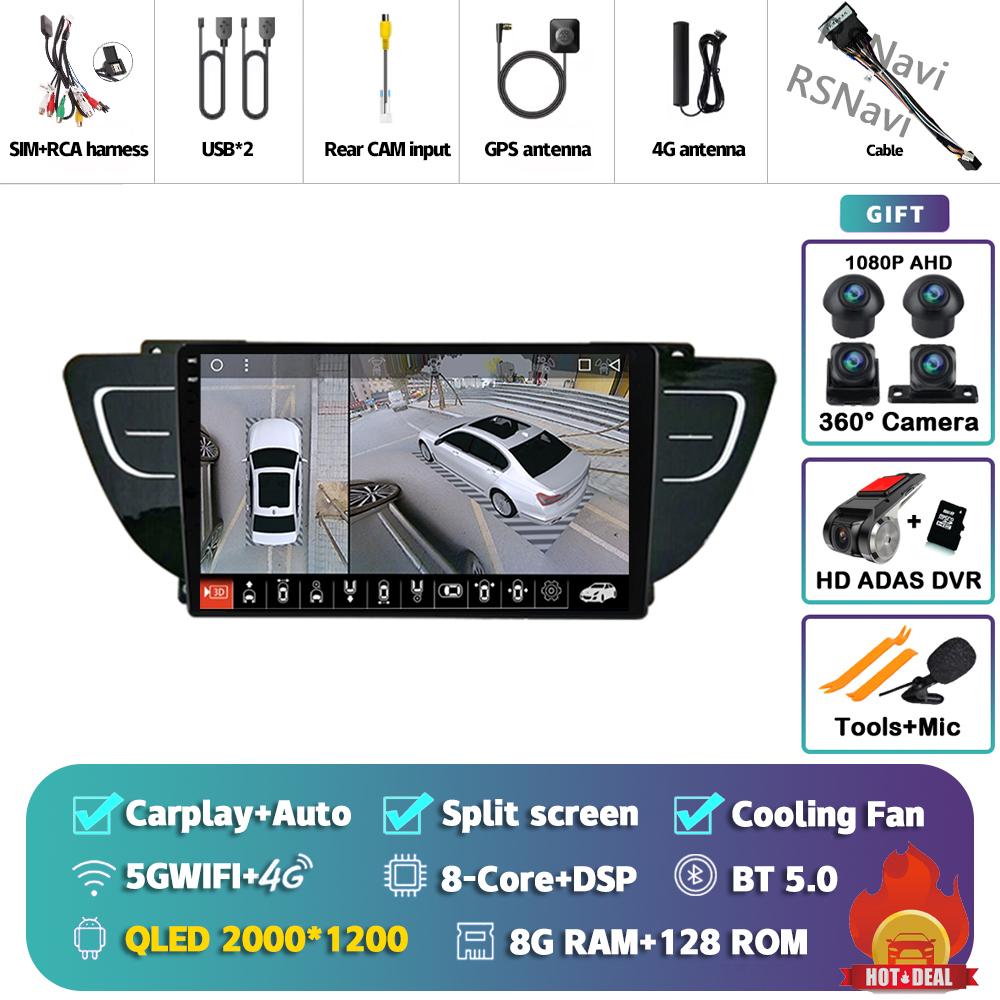 Android 14 Carplay Auto For Geely Atlas 2016 - 2020 Car Radio Player Multimedia 4G+WIFI Stereo Navigation Head Unit AI Voice GPS