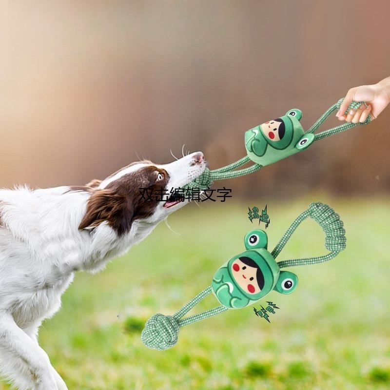 Hot Sale Frog Knot Sound Interactive Dog Pet Toy Teeth Grinding Toy
