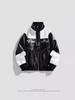 American Style PU Leather Men's Retro Motorcycle Jacket - Stand Collar, Color Block, Spring/Autumn Coat
