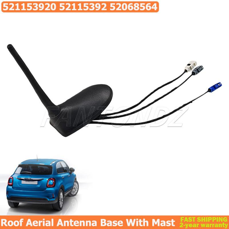 Car Roof Aerial Antenna Base With Mast Accessories For Fiat 500 Jeep Renegade FM DAB + GPS Navigation 3 Cables 52115392 52068564