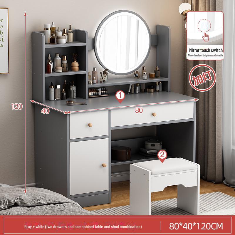 Modern Large Capacity Makeup Vanity with Storage for Bedroom
