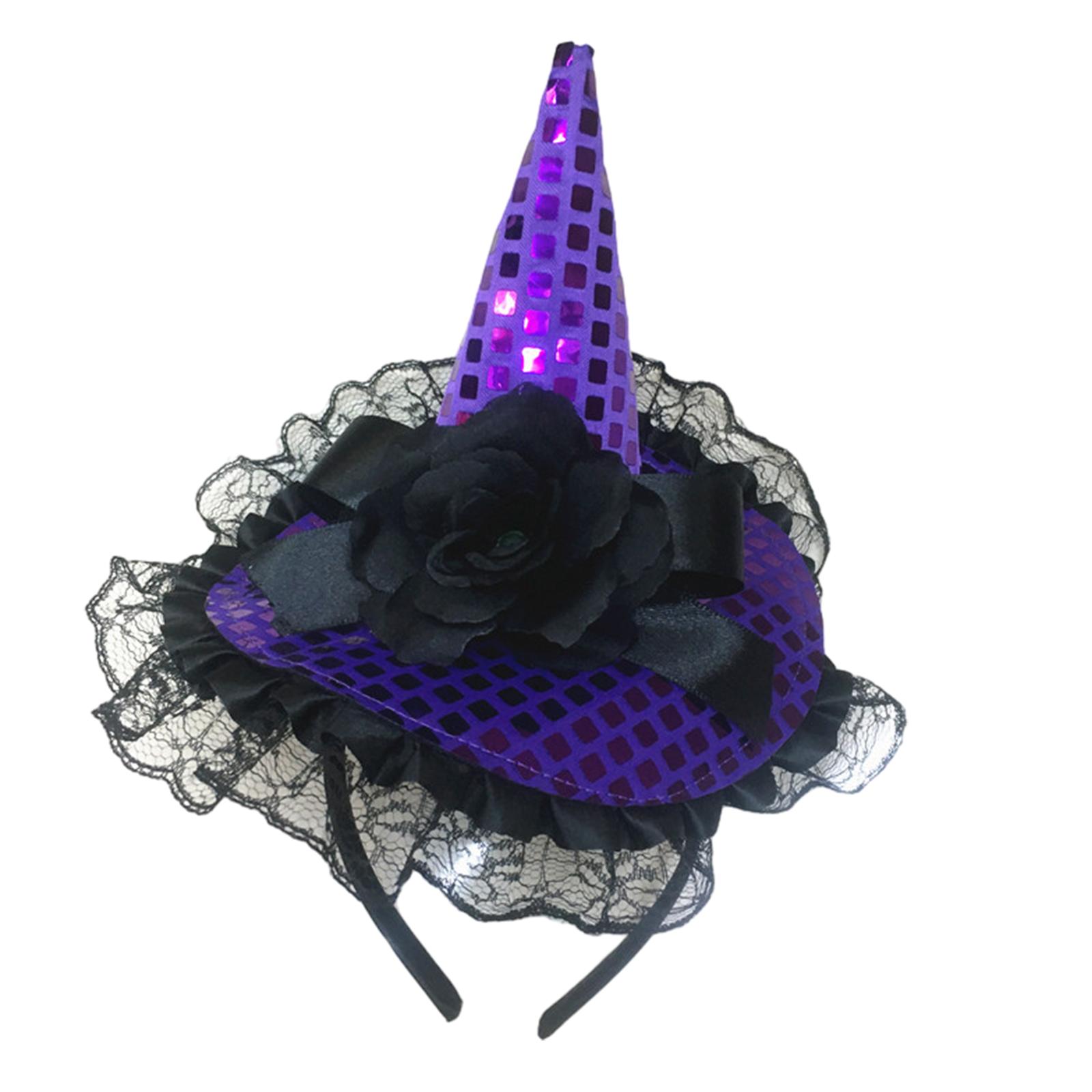 

Party Wizard Hairband Halloween Cosplay Headband Witch Hat Hairhoop Adult Teens Holiday Family Gathering Head Accessory