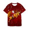 Boys' Merry Christmas Short Sleeve Summer Kids' Cartoon Santa Claus Elk Print T-shirt Casual Tshirt Loose Clothes Children Top
