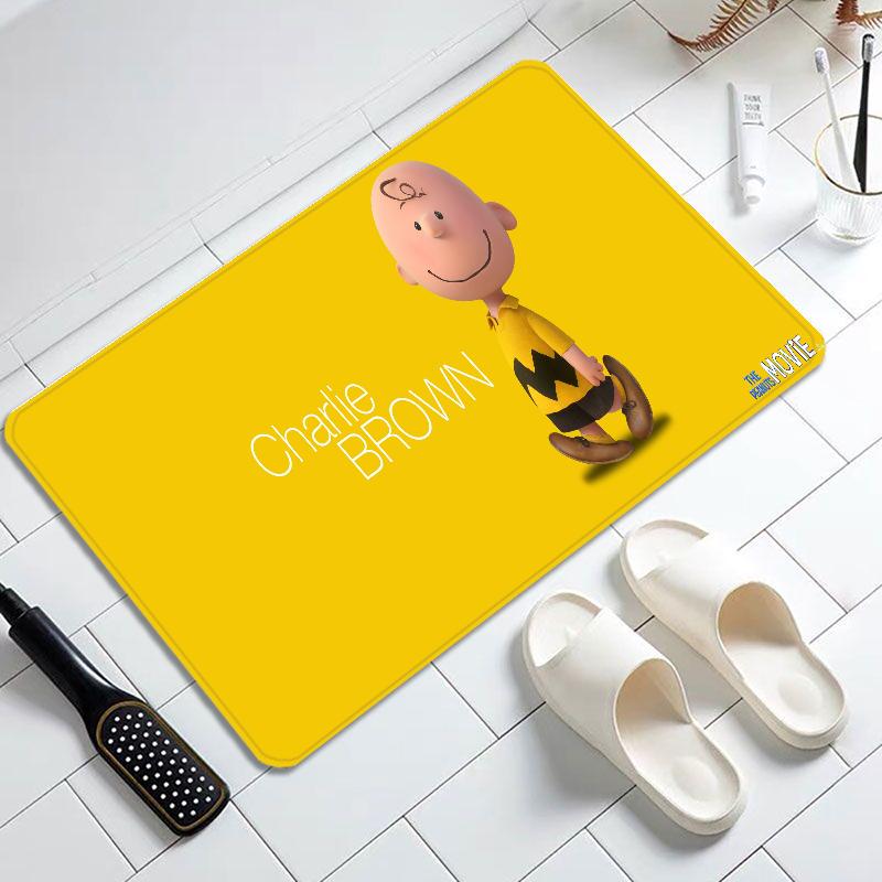 Cartoon Cute S-SnoopyS Door Mat Entrance Non-slip Doormat Washable Kitchen Carpet Hallway Rugs Bathroom Bath Door Mats
