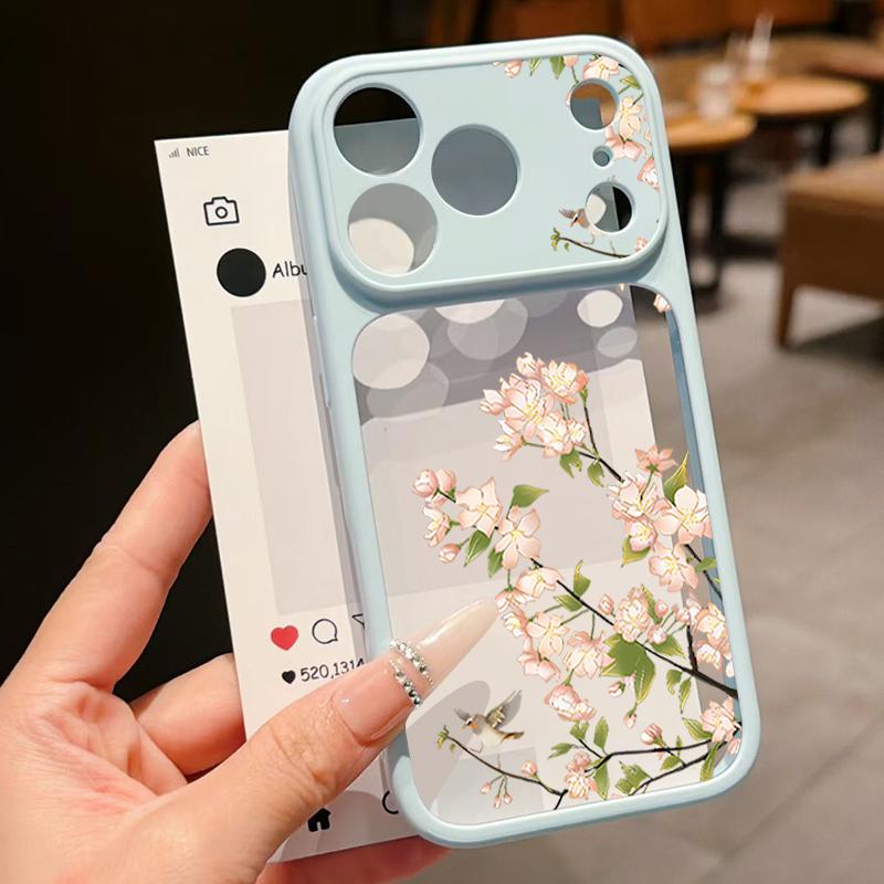 Colorful Flowers Pattern Case For iPhone 17 Pro Max For iPhone 16 15 14 13 Pro Max Luxury Hybrid TPU+PC Clear Back Hard Cover