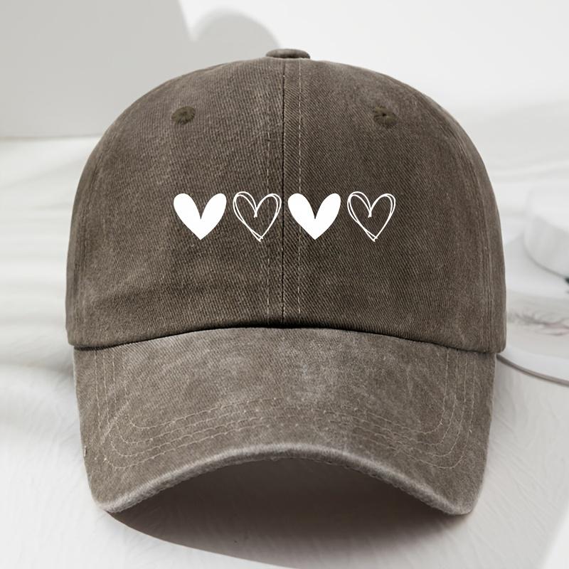Soft And Heart-Shaped Design Adjustable Retro Unisex Baseball Cap Outdoor Sports Fishing Camping Fashionable Hat