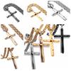 Lightweight Catholic Jewelry Accessories Titanium Steel Crucifix Pendant Chain Cross Necklace  Men