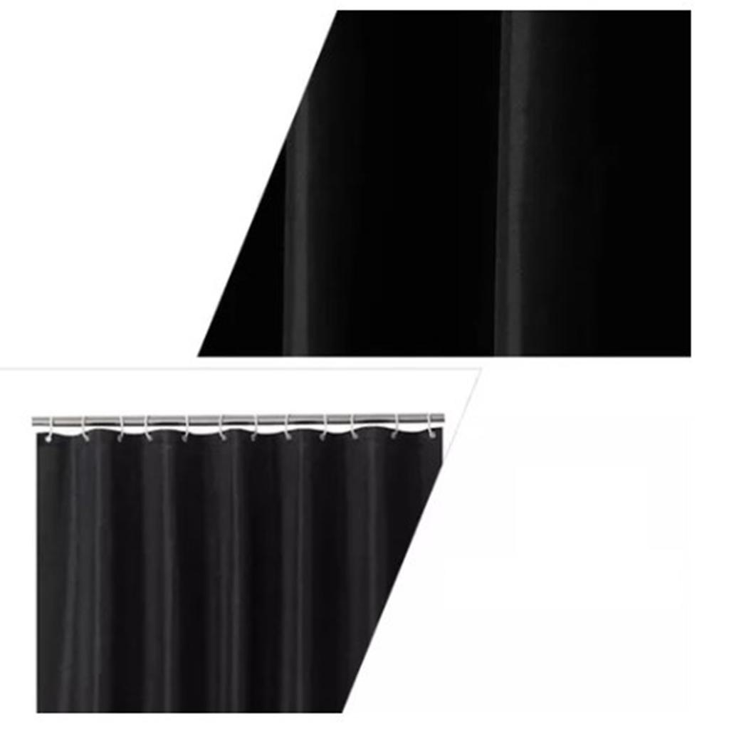 Rent Svart Dusjforheng Fortykket Vanntett Polyesterstoff Dusjforheng for Bad 200x200cm