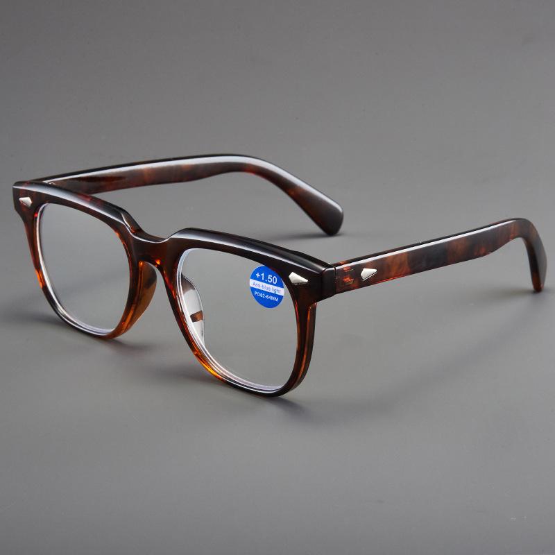 

Xy8291 Anti-Blue Glasses Men And Women Korean Fashion Large Frame Square Frame Ultra-Light High Definition Reading Reading Glasses Anti-blue light + 400 degree reading glasses