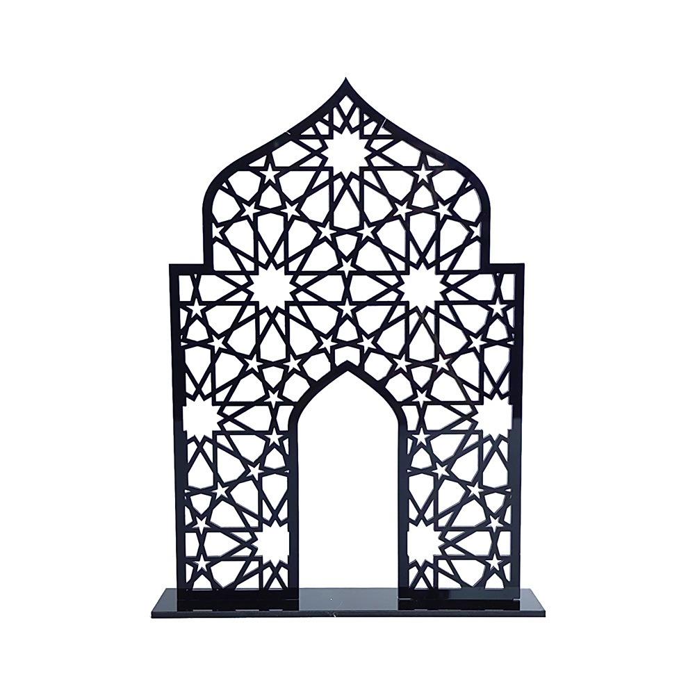 Black White Gold Ramadan Ornaments Mirror Face Desktop Decoration  Festival Supplies