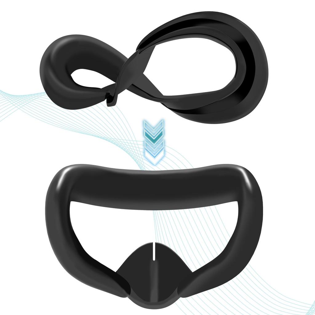 MetaQuest 3 Retractable VR Eye Mask - Light-Blocking, Waterproof, Sweatproof, Silicone Face Shield