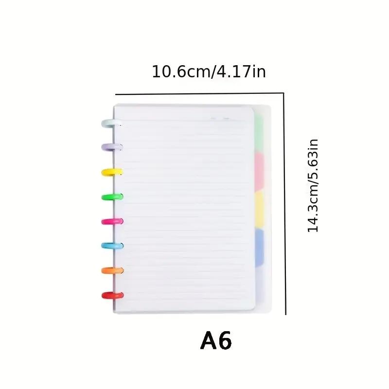 

Colored Mushroom Hole Loose-Leaf Notebook | A5/A6/B5 Sizes | Reusable Refillable Binder Notebook for School & Office