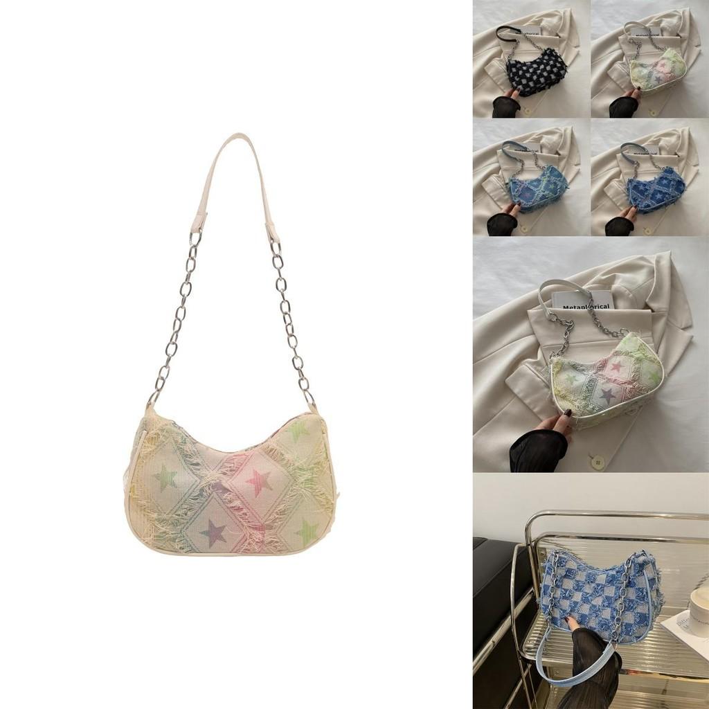 Modern Canvas Crescent Bag Chic Street Fashion Crossbody Purse For Women