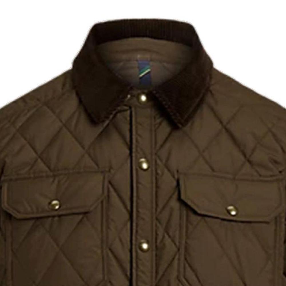 Polo Ralph Lauren Color Block Single-Breasted Quilted Long Sleeve Cotton Jacket Men jackets Brown 710876085-006