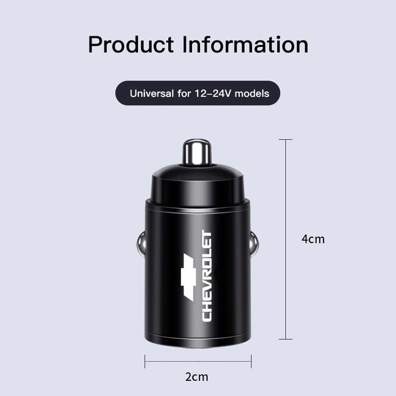 Keychain Car Charger USB Type C Phone Hidden Fast Charging Convert Plug For Chevrolet CRUZE Beat Bolt Impala Sonic Volt Trax Z71