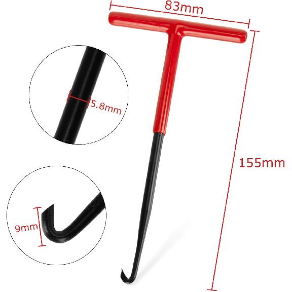 2 Pieces Exhaust Spring Puller Tool - PSLER Universal T Shaped Handle Motorcycle Exhaust Spring Hook With Rubber Coating Accessories For Snowmobile,