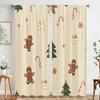 2pcs  2D Plane Printing Popular Curtains Christmas Candy Tree (2) Polyester Easy Install (without Rod) Festive for Kitchen