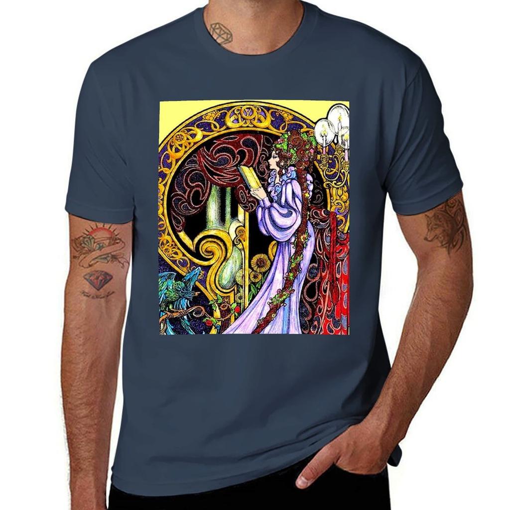 Hans Christian Anderson Vintage Danish Fairytales Print Tshirt Outdoor Work Short Sleeve Top Tshirt