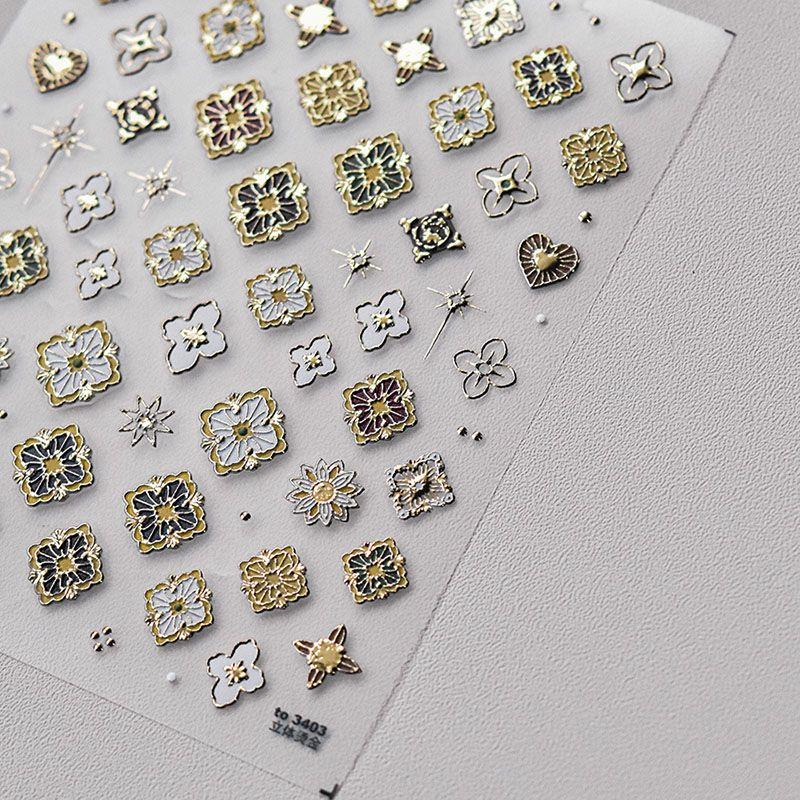 

Bronzing Bohemian Tomoni Relief Nail Sticker New gilded 3403