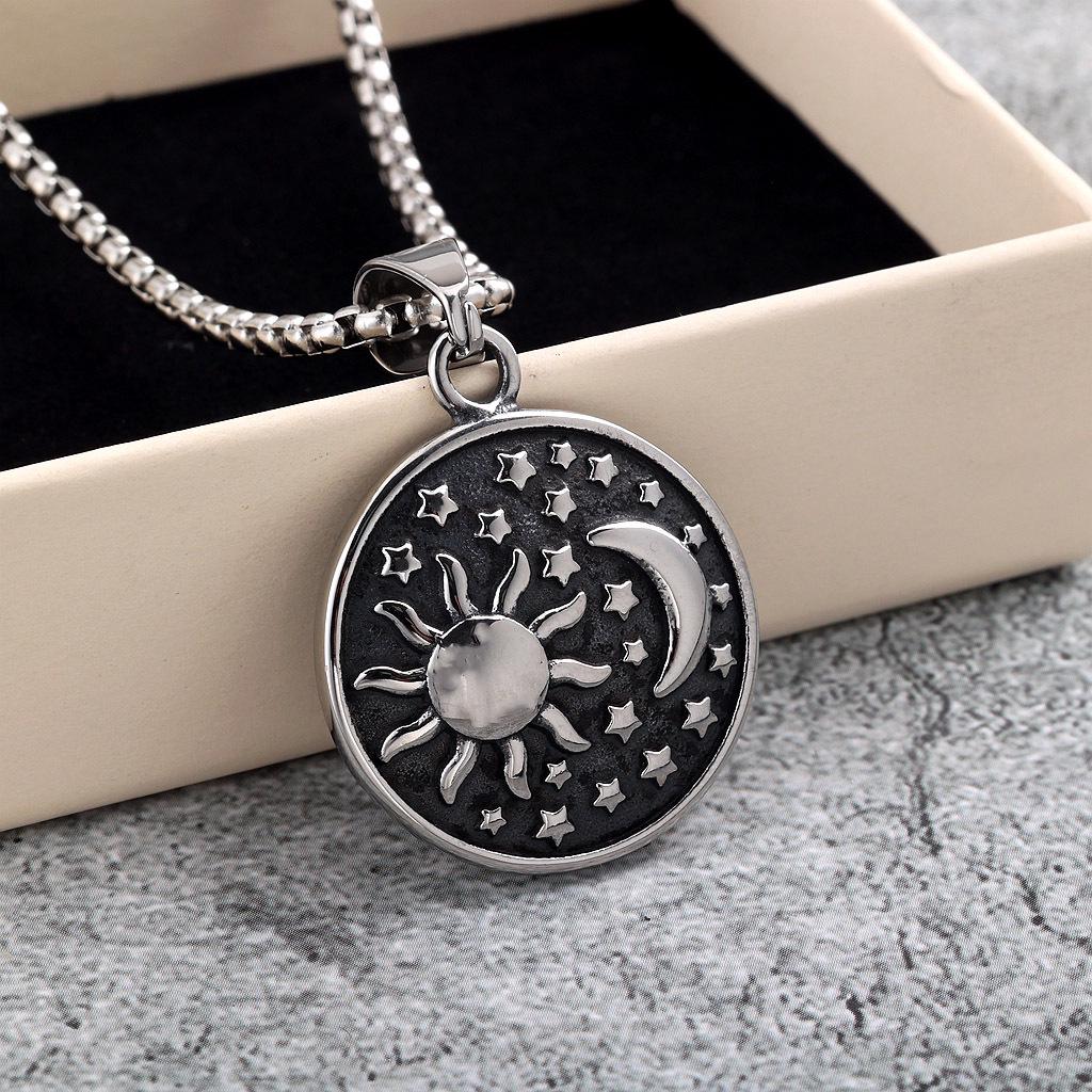 Eco-friendly Unisex Retro Stainless Steel Pendant Necklace